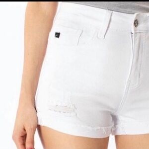 NWT White KanCan Distressed Cuffed Shorts